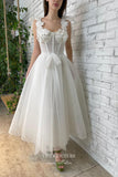 vigocouture-3D Flowers Hoco Dresses Midi Length Sweetheart Neck Homecoming Dresses hc228-Prom Dresses-vigocouture-