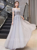 vigocouture-A-line Boatneck Beaded Prom Dresses 20041-Prom Dresses-vigocouture-Silver-US2-