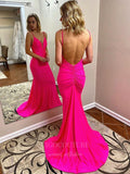 vigocouture-Backless Hot Pink Mermaid Prom Dress 20395-Prom Dresses-vigocouture-Hot Pink-US2-