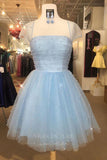 vigocouture-Beaded Homecoming Dress Cap Sleeve Hoco Dress hc017-Prom Dresses-vigocouture-Light Blue-US2-