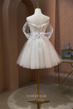 vigocouture-Beaded Lace Applique Homecoming Dresses Spaghetti Strap Hoco Dresses hc197-Prom Dresses-vigocouture-