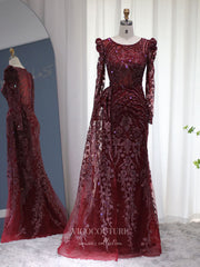 Beaded Lace Prom Dresses Long Sleeve Mother of the Bride Dress 22152