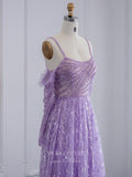 Beaded Lace Prom Dresses Spaghetti Strap Evening Dress 22146-Prom Dresses-vigocouture-Lavender-US2-vigocouture