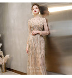 vigocouture-Beaded Long Sleeve Prom Dress 20192-Prom Dresses-vigocouture-