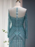 Beaded Long Sleeve Prom Dresses Boat Neck 20s Evening Dress 22144-Prom Dresses-vigocouture-Dusty Blue-US2-vigocouture