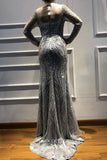 vigocouture-Beaded Mermaid Formal Dresses Long Sleeve Prom Dress 21628-Prom Dresses-vigocouture-