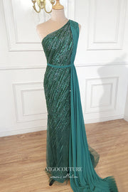 Beaded Mermaid Formal Dresses One Shoulder Prom Dress 21620