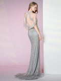 vigocouture-Beaded Mermaid Halter Neck Prom Dress 20798-Prom Dresses-vigocouture-
