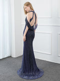 vigocouture-Beaded Mermaid Halter Neck Prom Dress 20798-Prom Dresses-vigocouture-