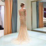 vigocouture-Beaded Mermaid Off the Shoulder Prom Dress 20297-Prom Dresses-vigocouture-