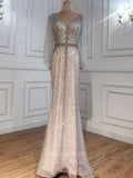 vigocouture-Beaded Mermaid Prom Dresses Cape Sleeve Evening Dresses 21274-Prom Dresses-vigocouture-As Pictured-US2-
