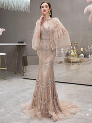 Beaded Mermaid Removable Prom Dress 20253