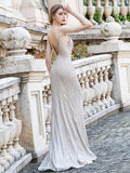 vigocouture-Beaded Mermaid Spaghetti Strap Prom Dress 20808-Prom Dresses-vigocouture-