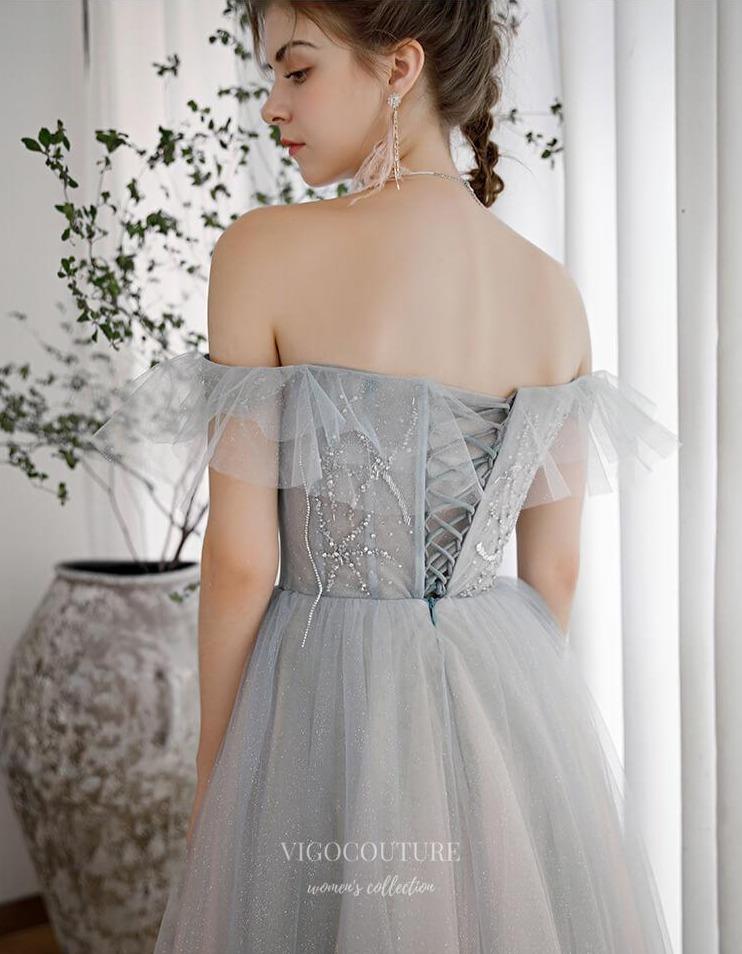 vigocouture-Beaded Off the Shoulder Prom Dress 20242-Prom Dresses-vigocouture-