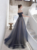 vigocouture-Beaded Off the Shoulder Prom Dress 20243-Prom Dresses-vigocouture-