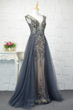 vigocouture-Beaded Plunging V-Neck Prom Dresses 20751-Prom Dresses-vigocouture-