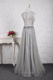 vigocouture-Beaded Prom Dresses Boat Neck Evening Dresses 20764-Prom Dresses-vigocouture-