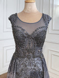 vigocouture-Beaded Prom Dresses Cap Sleeve Evening Dresses 21245-Prom Dresses-vigocouture-