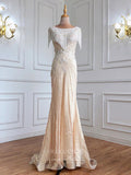 vigocouture-Beaded Prom Dresses Lace Applique Evening Dresses 21243-Prom Dresses-vigocouture-Ivory-US2-