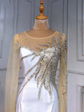 vigocouture-Beaded Prom Dresses Long Sleeve Evening Dresses 21216-Prom Dresses-vigocouture-