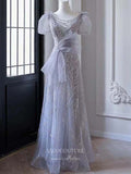 vigocouture-Beaded Prom Dresses Puffed Sleeve Evening Dresses 21215-Prom Dresses-vigocouture-