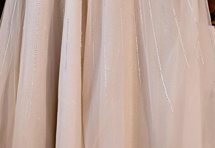 vigocouture-Beaded Puffed Sleeve Prom Dress 20230-Prom Dresses-vigocouture-