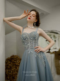 vigocouture-Beaded Spaghetti Strap Prom Dress 20207-Prom Dresses-vigocouture-