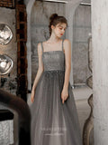 vigocouture-Beaded Spaghetti Strap Prom Dress 20224-Prom Dresses-vigocouture-