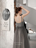 vigocouture-Beaded Spaghetti Strap Prom Dress 20224-Prom Dresses-vigocouture-