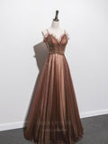 vigocouture-Beaded Spaghetti Strap Prom Dress 20664-Prom Dresses-vigocouture-