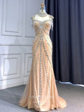 vigocouture-Beaded String Formal Dresses Mermaid Evening Dresses 21516-Prom Dresses-vigocouture-Gold-US2-