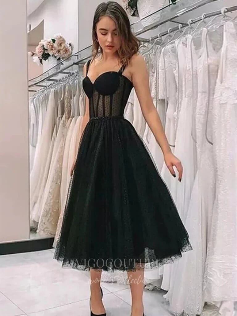 vigocouture-Black Homecoming Dress Sweetheart Neck Maxi Hoco Dress hc053-Prom Dresses-vigocouture-