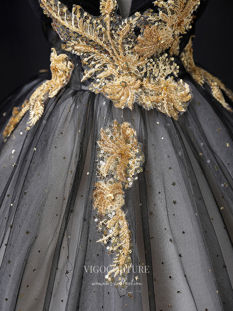vigocouture-Grey Lace Applique Quinceanera Dresses Off the Shoulder Princess Dresses 21363-Prom Dresses-vigocouture-