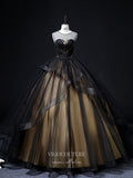 vigocouture-Black Lace Applique Quinceanera Dresses Tiered Princess Dresses 21360-Prom Dresses-vigocouture-Black-Custom Size-