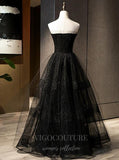 vigocouture-Black Off the Shoulder Prom Dress 2022 Tulle Party Dress 20570-Prom Dresses-vigocouture-