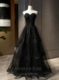 vigocouture-Black Off the Shoulder Prom Dress 2022 Tulle Party Dress 20570-Prom Dresses-vigocouture-Black-US2-