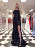 vigocouture-Black Sequin Strapless Mermaid Prom Dress 20972-Prom Dresses-vigocouture-Black-US2-