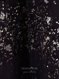 vigocouture-Black Strapless Prom Dresses Feather Evening Dresses 21208-Prom Dresses-vigocouture-