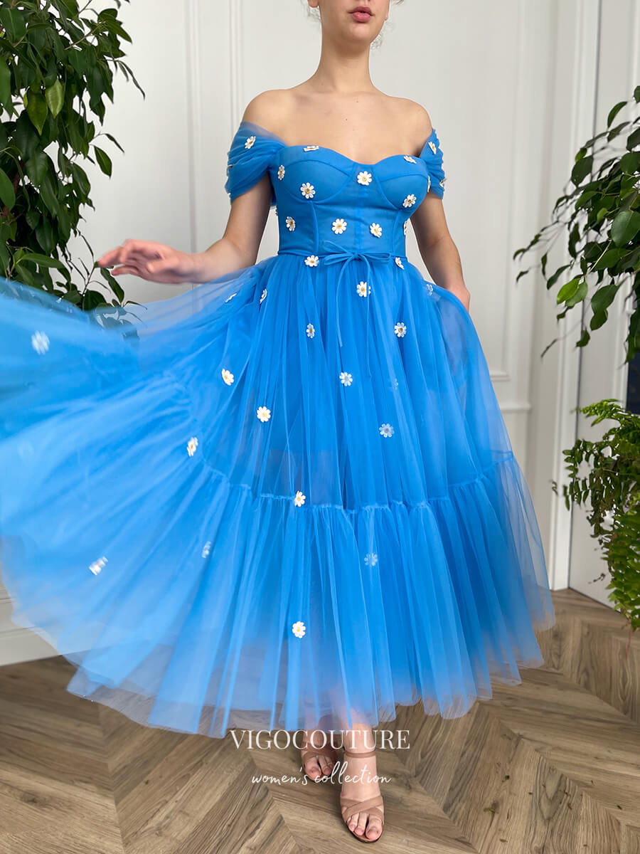 vigocouture-Blue 3D Floral Hoco Dresses Off the Shoulder Maxi Dresses hc168-Prom Dresses-vigocouture-Blue-US2-