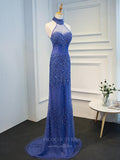 vigocouture-Blue Beaded Mermaid Prom Dress 20259-Prom Dresses-vigocouture-Blue-US2-