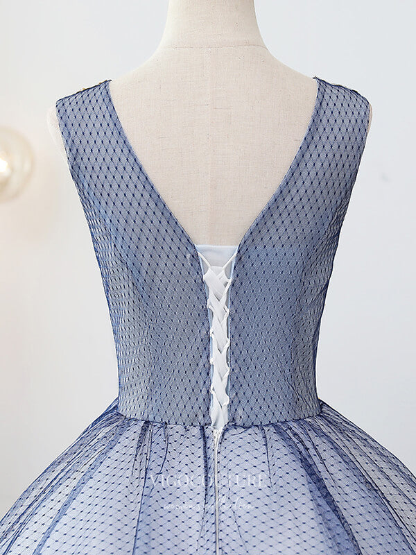 vigocouture-Blue Lace Applique Quinceanera Dresses Removable Cape Sweet 16 Dresses 21394-Prom Dresses-vigocouture-