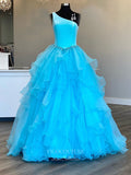 vigocouture-Blue Layered Ruffle Prom Dresses One Shoulder Evening Dress 21695-Prom Dresses-vigocouture-Tiffany-US2-