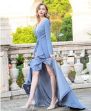 vigocouture-Blue Mermaid Long Sleeve Prom Dress 20785-Prom Dresses-vigocouture-