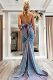 vigocouture-Blue Mermaid Prom Dresses Halter Neck Evening Dress 21728-Prom Dresses-vigocouture-