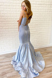 vigocouture-Blue Mermaid Two-Piece Prom Dresses Spaghetti Strap Evening Dress 21727-Prom Dresses-vigocouture-