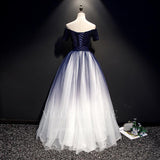 vigocouture-Blue Ombre Quinceañera Dresses Lace Applique Ball Gown 20405-Prom Dresses-vigocouture-