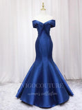 vigocouture-Blue Satin Mermaid Prom Dress 2022 Sweetheart Neck Evening Gown 20397-Prom Dresses-vigocouture-Blue-US2-