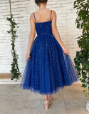 vigocouture-Blue Spaghetti Strap Maxi Dress Sparkly Prom Dress 20978-Prom Dresses-vigocouture-