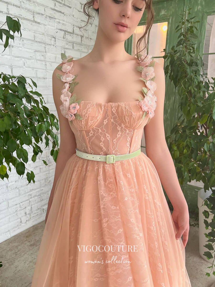 vigocouture-Blush 3D Floral Hoco Dresses Spaghetti Strap Maxi Dresses hc159-Prom Dresses-vigocouture-