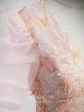 vigocouture-Blush Beaded Homecoming Dresses Floral Short Prom Dresses 21333-Prom Dresses-vigocouture-